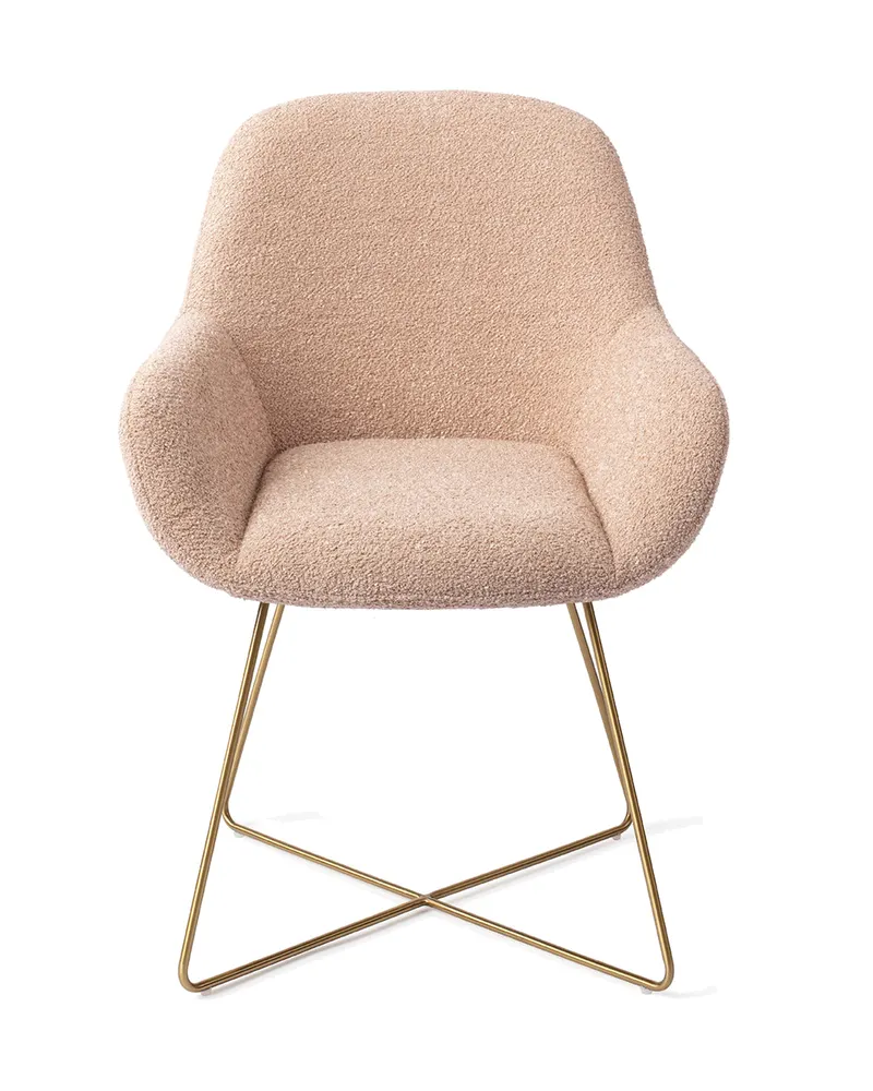 Kushi Esszimmerstuhl von Jesper Home in Flax Relax, Cross, Gold, Ansicht 1