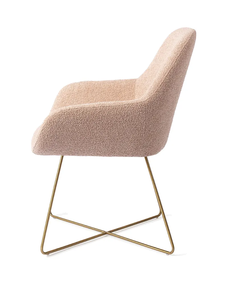 Kushi Esszimmerstuhl von Jesper Home in Flax Relax, Cross, Gold, Ansicht 2