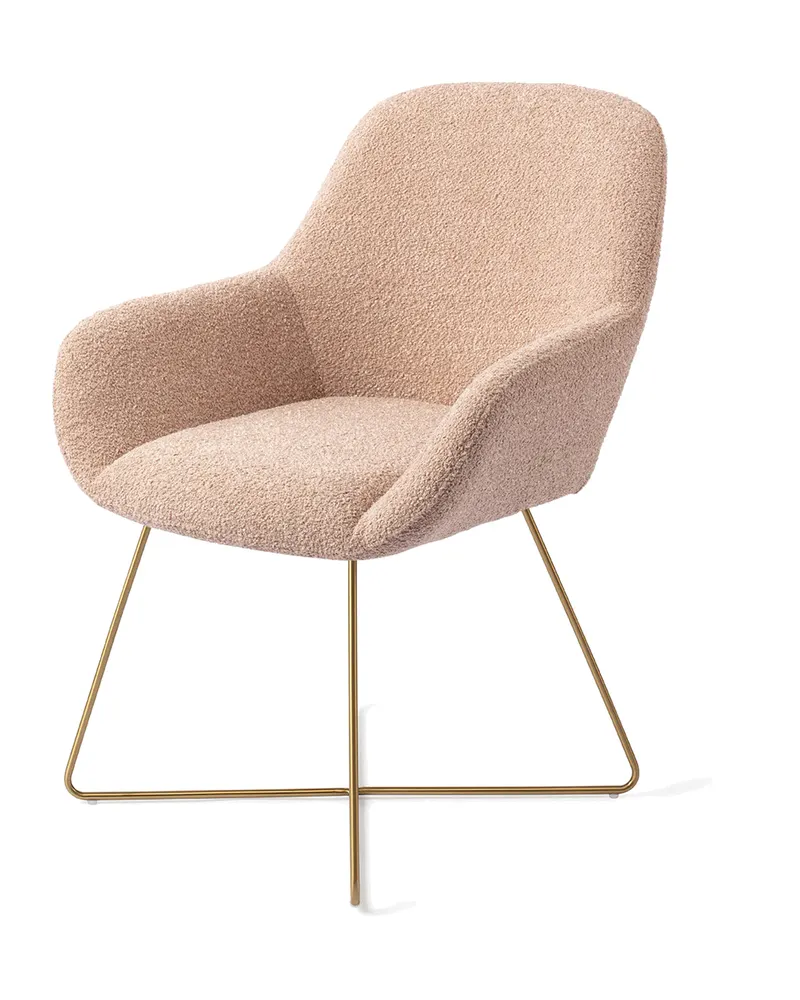 Kushi Esszimmerstuhl von Jesper Home in Flax Relax, Cross, Gold, Ansicht 3