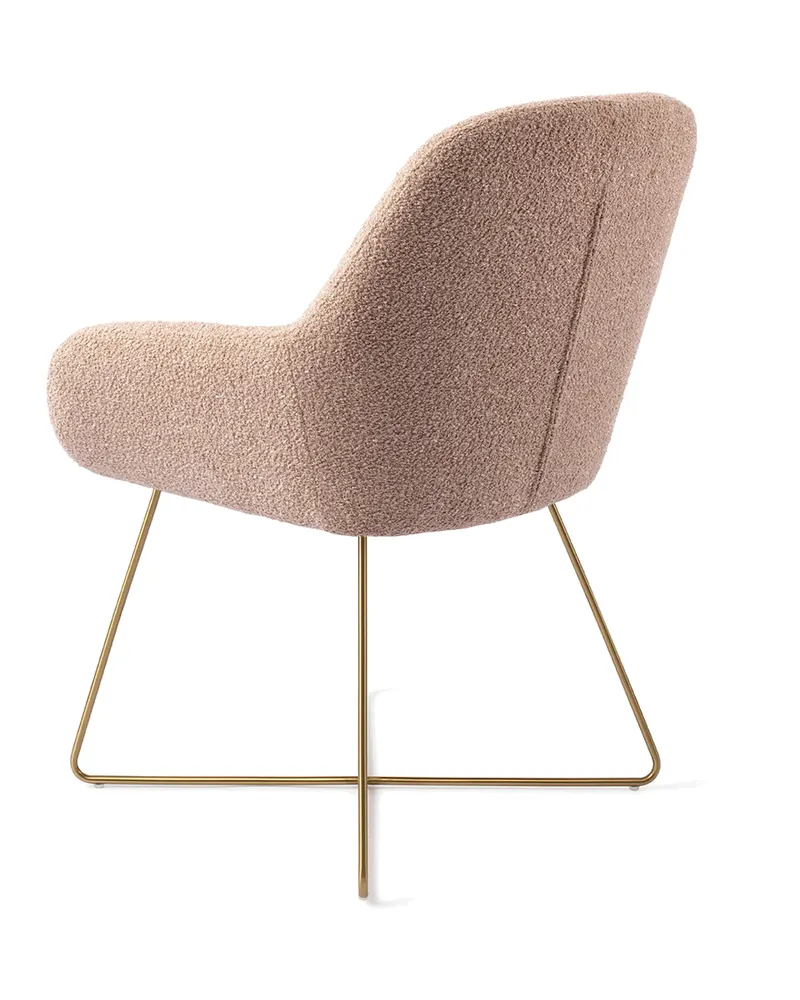 Kushi Esszimmerstuhl von Jesper Home in Flax Relax, Cross, Gold, Ansicht 4