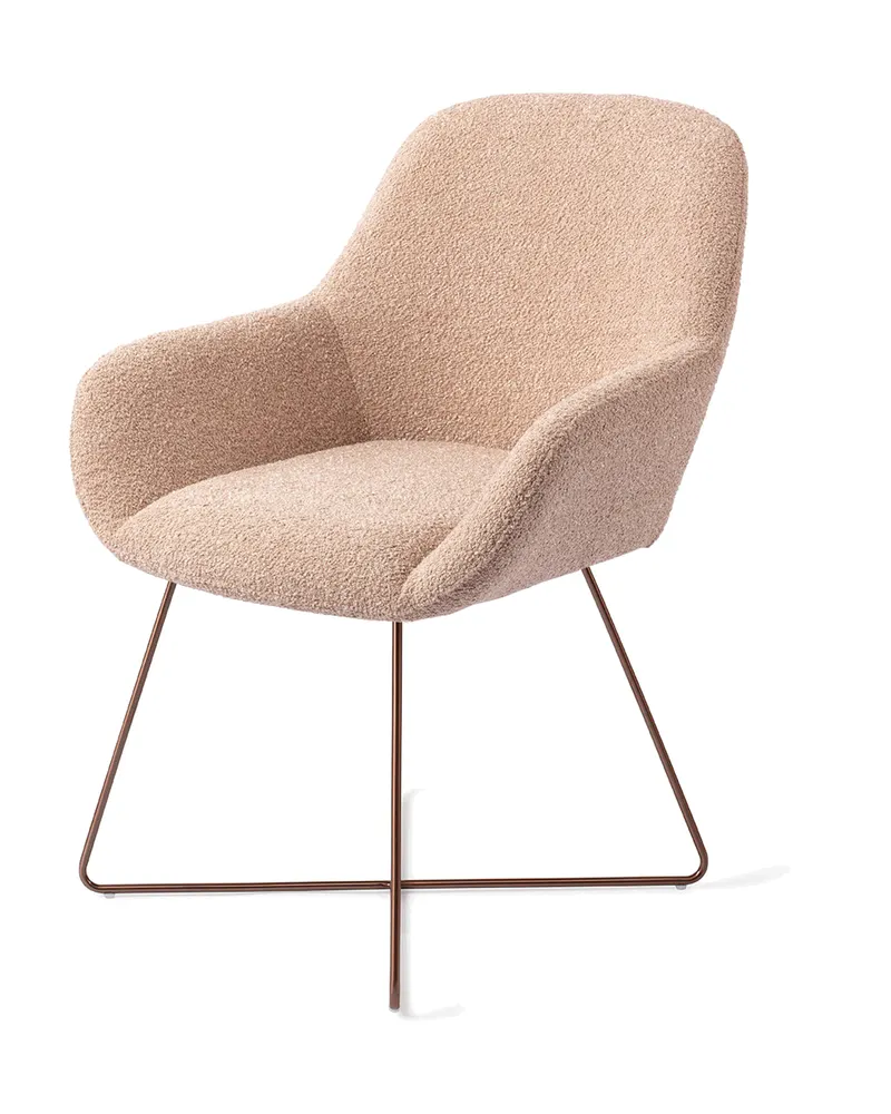 Kushi Esszimmerstuhl von Jesper Home in Flax Relax, Cross, Roségold, Ansicht 3