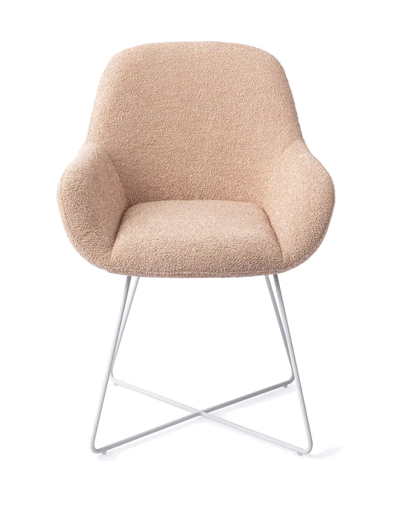 Kushi Esszimmerstuhl von Jesper Home in Flax Relax, Cross, Weiß, Ansicht 1