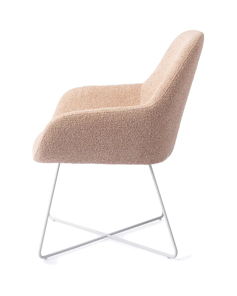 Kushi Esszimmerstuhl von Jesper Home in Flax Relax, Cross, Weiß, Ansicht 2