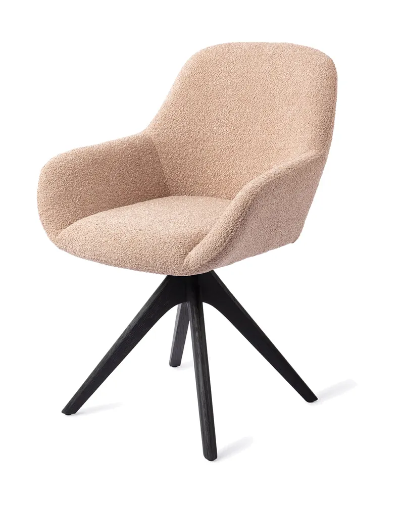Kushi Esszimmerstuhl von Jesper Home in Flax Relax, Revolve Oak, Schwarz, Ansicht 3