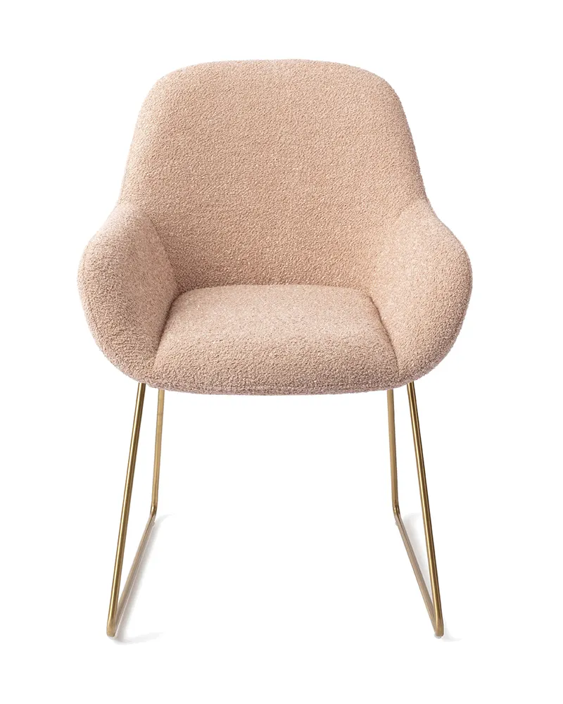 Kushi Esszimmerstuhl von Jesper Home in Flax Relax, Slide, Gold, Ansicht 1