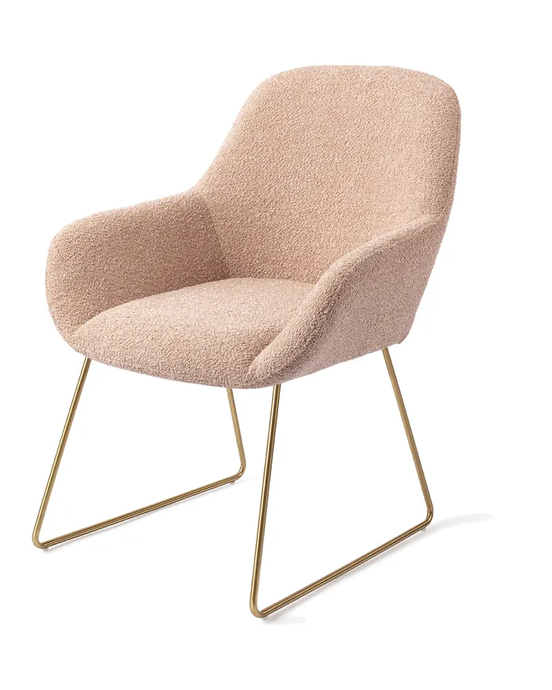 Kushi Esszimmerstuhl von Jesper Home in Flax Relax, Slide, Gold, Ansicht 3