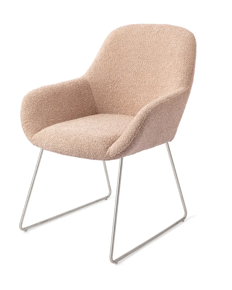 Kushi Esszimmerstuhl von Jesper Home in Flax Relax, Slide, Edelstahl, Ansicht 3