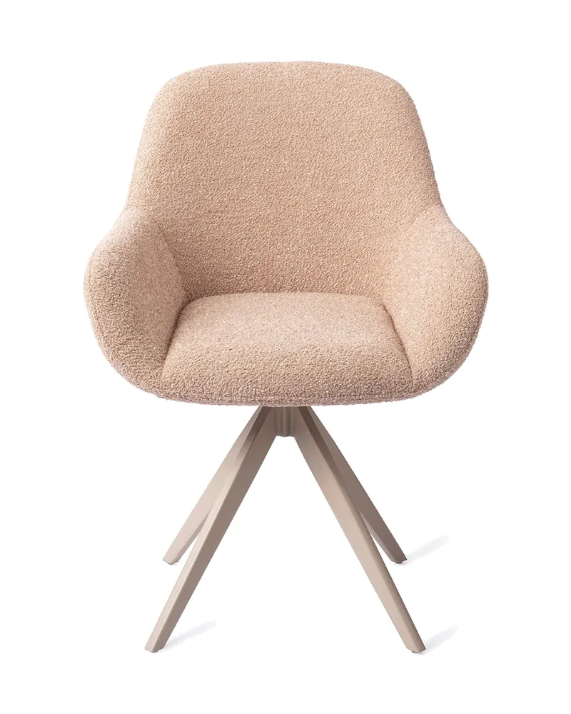 Kushi Esszimmerstuhl von Jesper Home in Flax Relax, Turn, Beige, Ansicht 1