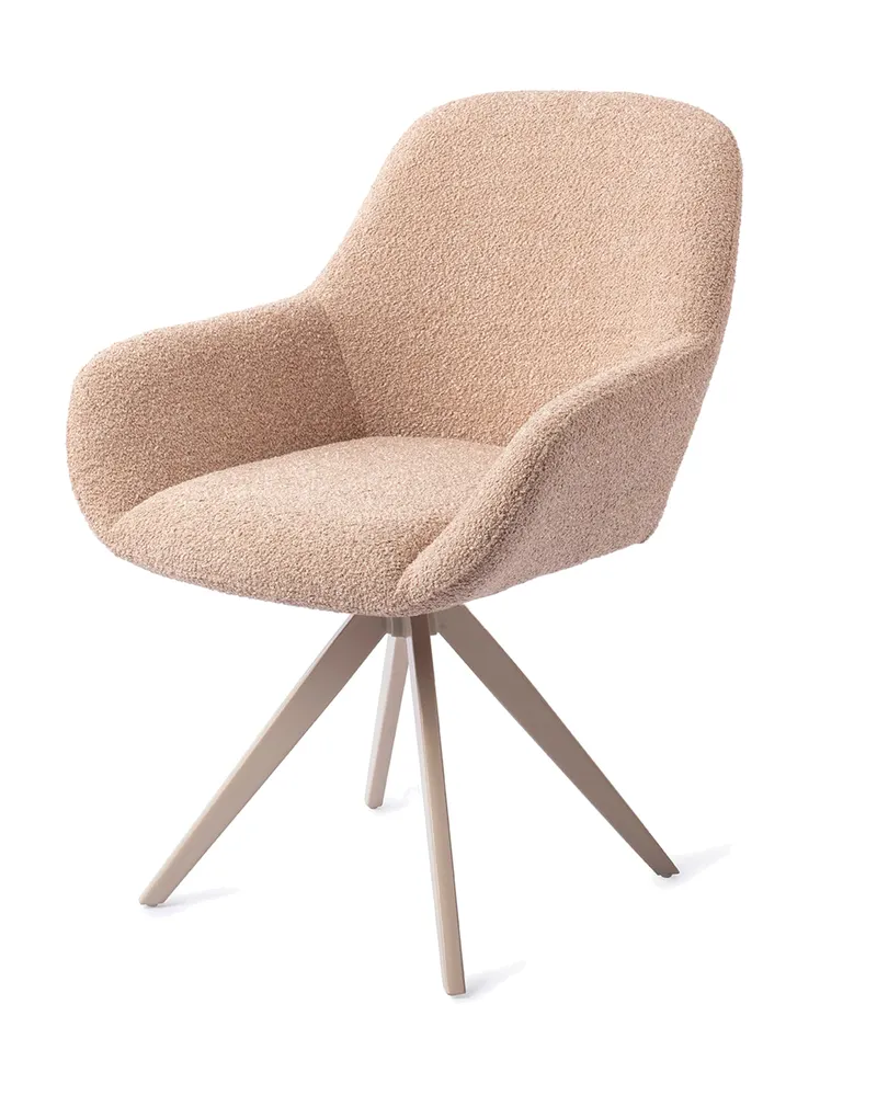 Kushi Esszimmerstuhl von Jesper Home in Flax Relax, Turn, Beige, Ansicht 3
