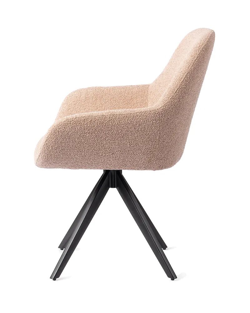 Kushi Esszimmerstuhl von Jesper Home in Flax Relax, Turn, Schwarz, Ansicht 3