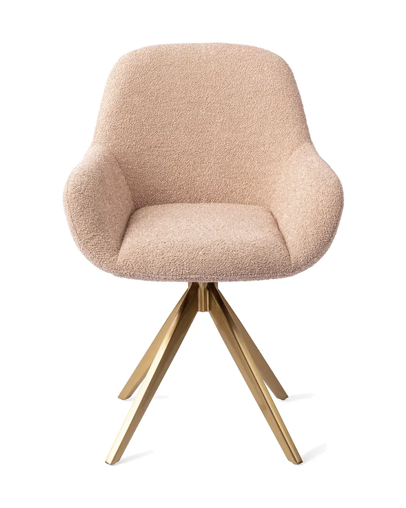 Kushi Esszimmerstuhl von Jesper Home in Flax Relax, Turn, Gold, Ansicht 1