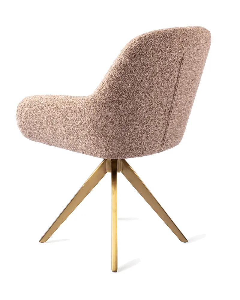 Kushi Esszimmerstuhl von Jesper Home in Flax Relax, Turn, Gold, Ansicht 4