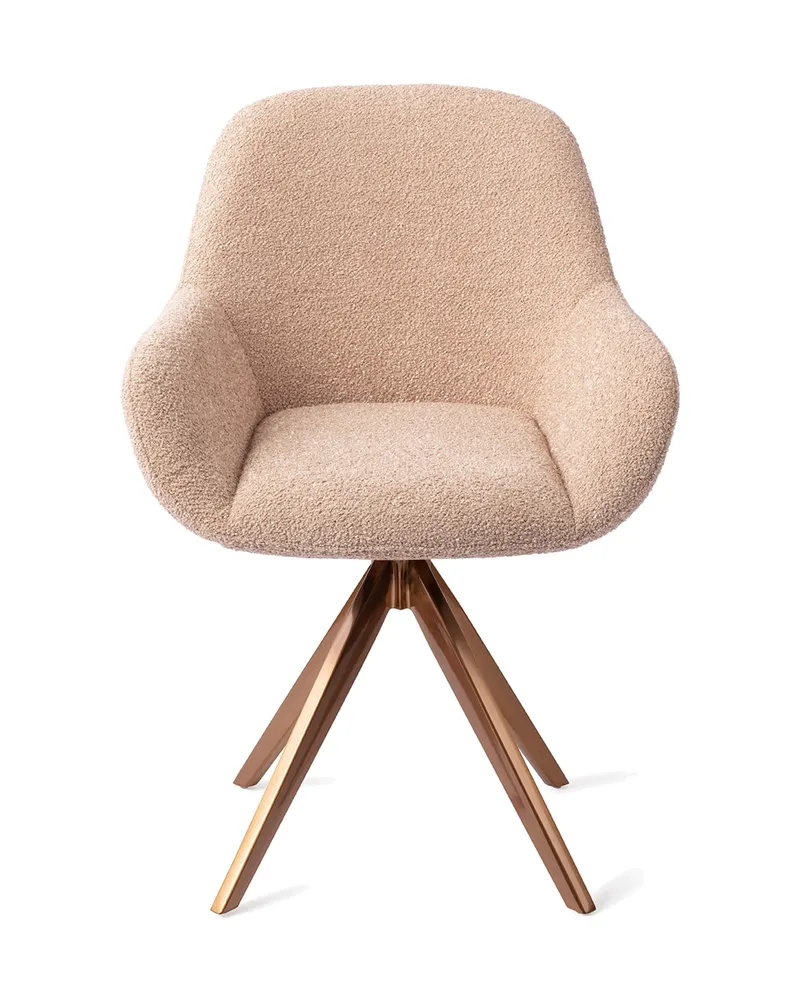 Kushi Esszimmerstuhl von Jesper Home in Flax Relax, Turn, Roségold, Ansicht 1