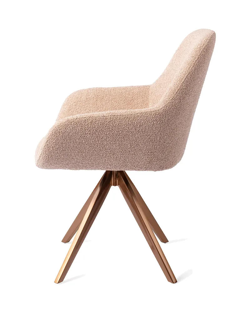 Kushi Esszimmerstuhl von Jesper Home in Flax Relax, Turn, Roségold, Ansicht 2