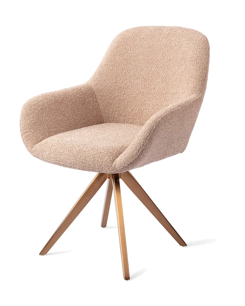 Kushi Esszimmerstuhl von Jesper Home in Flax Relax, Turn, Roségold, Ansicht 3