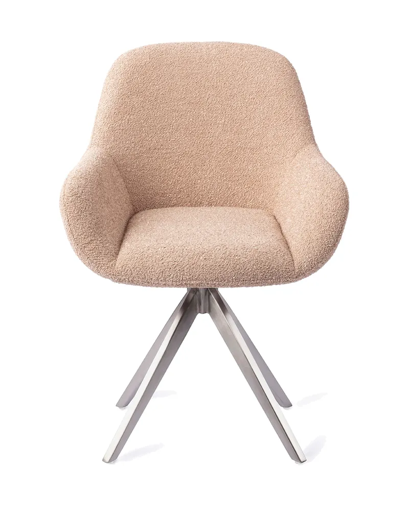 Kushi Esszimmerstuhl von Jesper Home in Flax Relax, Turn, Edelstahl, Ansicht 1