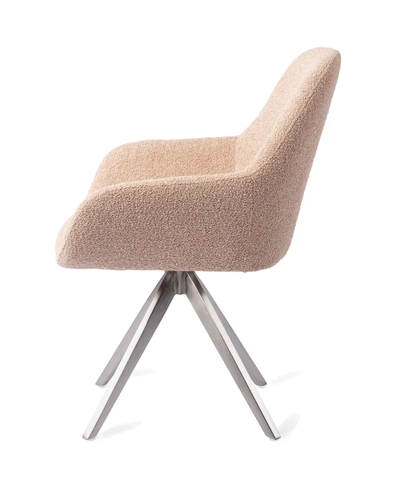 Kushi Esszimmerstuhl von Jesper Home in Flax Relax, Turn, Edelstahl, Ansicht 2