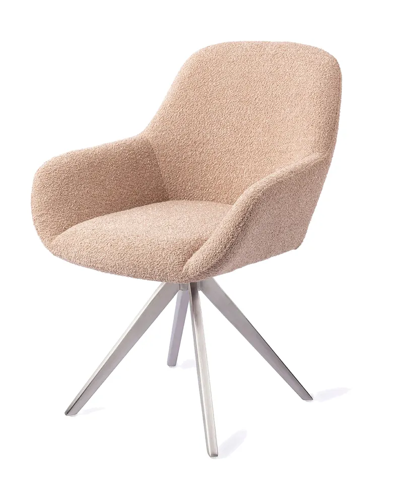 Kushi Esszimmerstuhl von Jesper Home in Flax Relax, Turn, Edelstahl, Ansicht 3