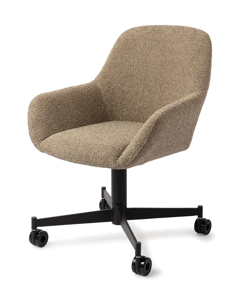 Kushi Esszimmerstuhl von Jesper Home in Moss Meadow, Caster, Schwarz, Ansicht 3