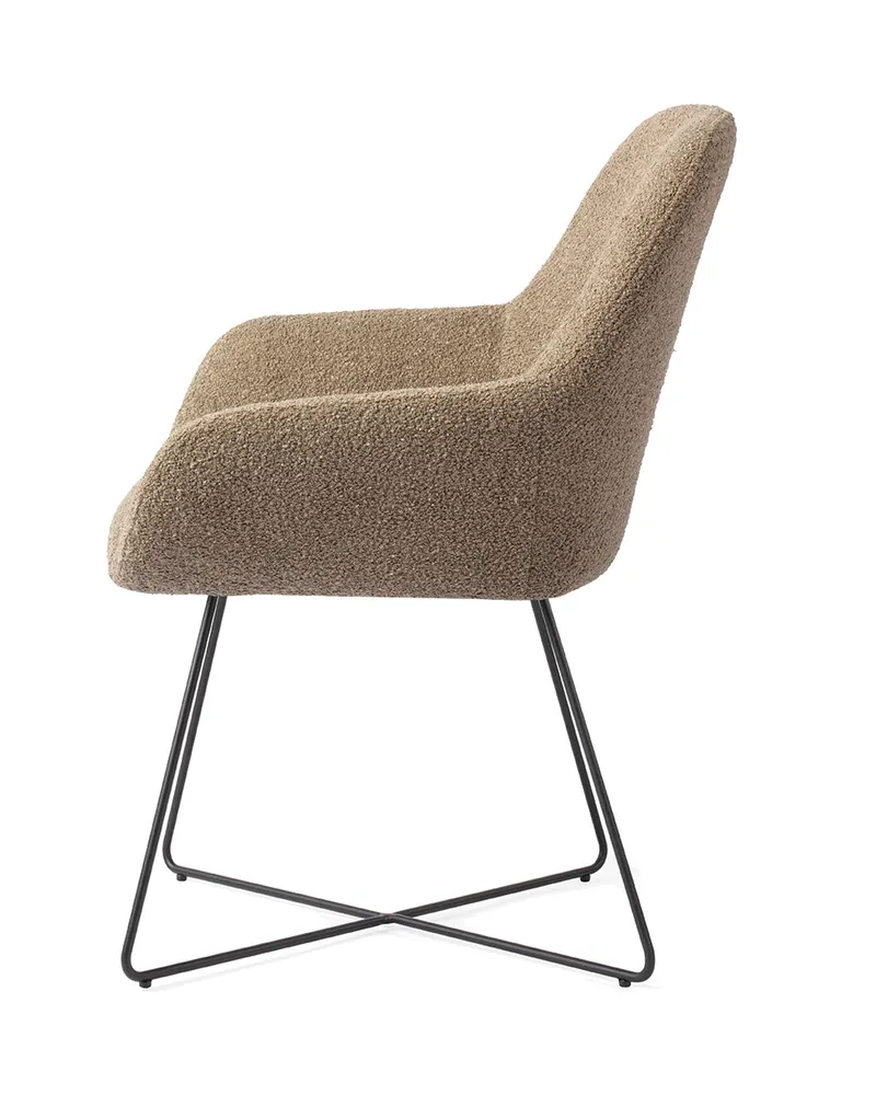 Kushi Esszimmerstuhl von Jesper Home in Moss Meadow, Cross, Schwarz, Ansicht 2