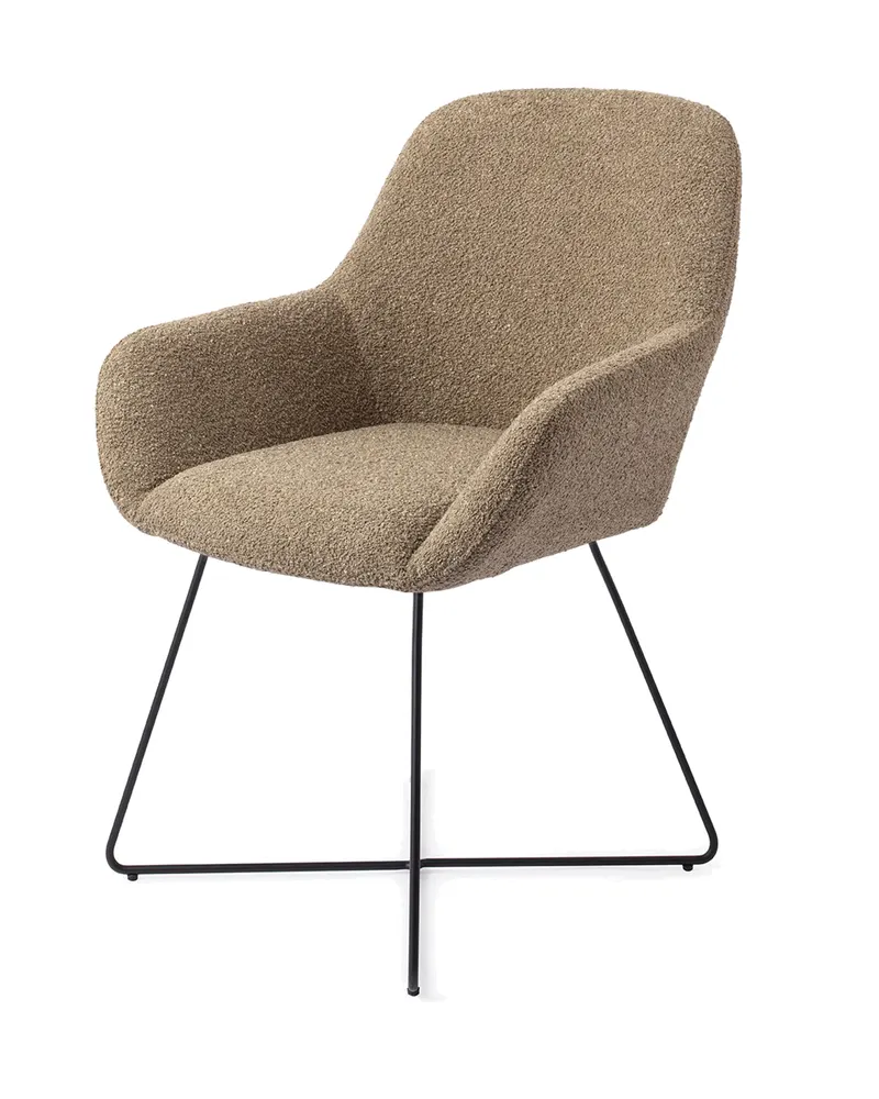 Kushi Esszimmerstuhl von Jesper Home in Moss Meadow, Cross, Schwarz, Ansicht 3