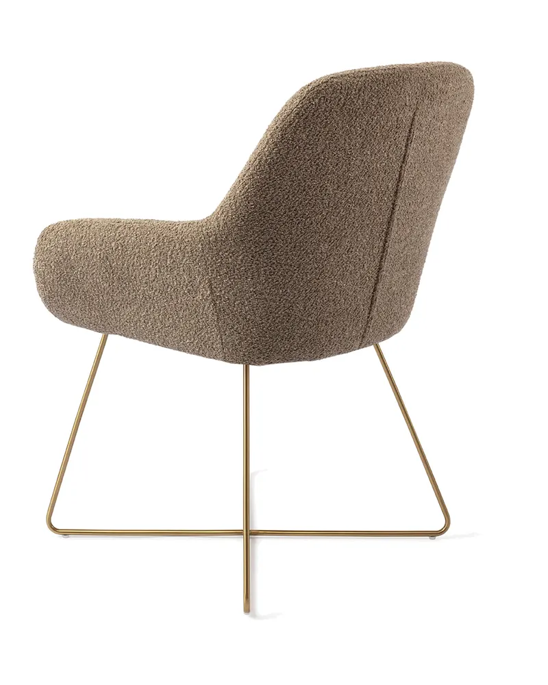 Kushi Esszimmerstuhl von Jesper Home in Moss Meadow, Cross, Gold, Ansicht 4