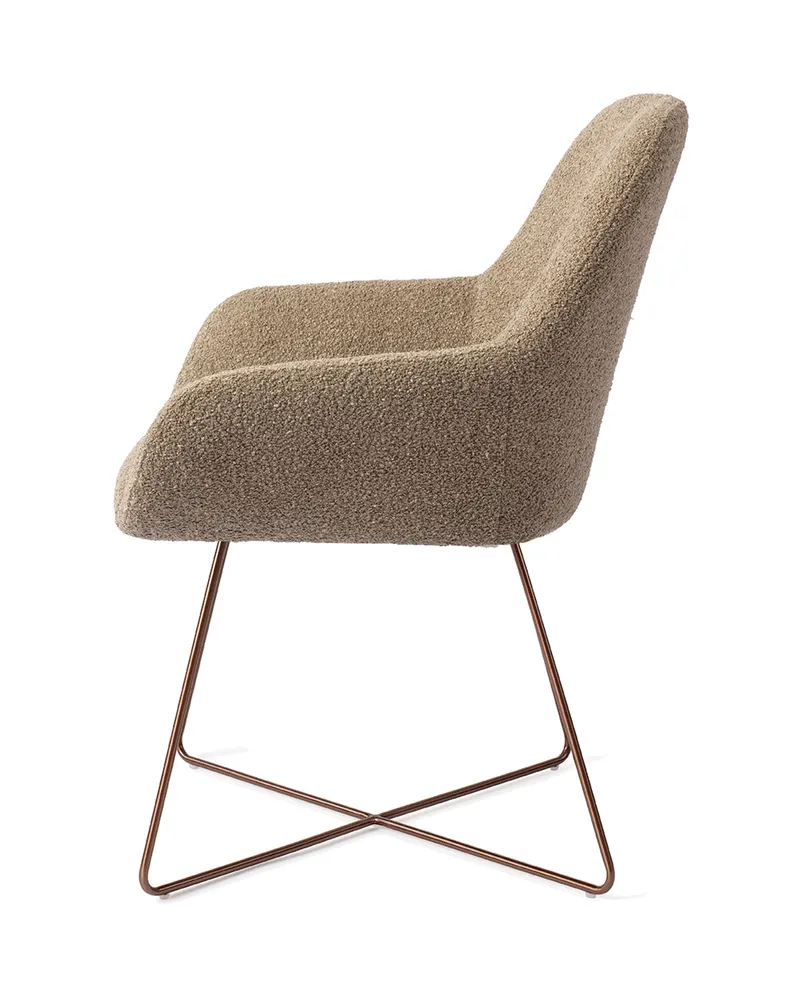 Kushi Esszimmerstuhl von Jesper Home in Moss Meadow, Cross, Roségold, Ansicht 2