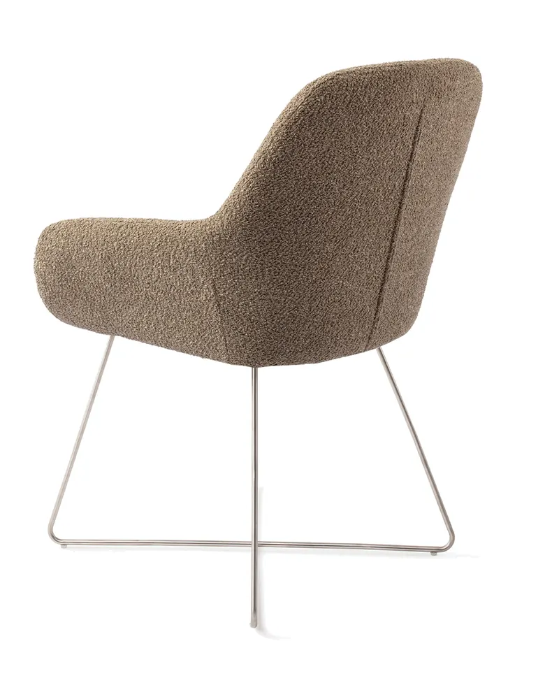 Kushi Esszimmerstuhl von Jesper Home in Moss Meadow, Cross, Edelstahl, Ansicht 4