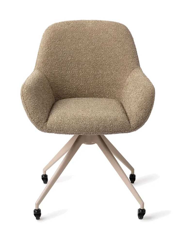 Kushi Esszimmerstuhl von Jesper Home in Moss Meadow, Glide, Beige, Ansicht 1