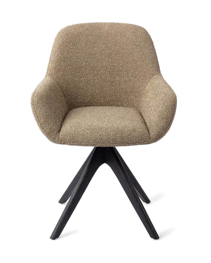 Kushi Esszimmerstuhl von Jesper Home in Moss Meadow, Revolve Oak, Schwarz, Ansicht 1