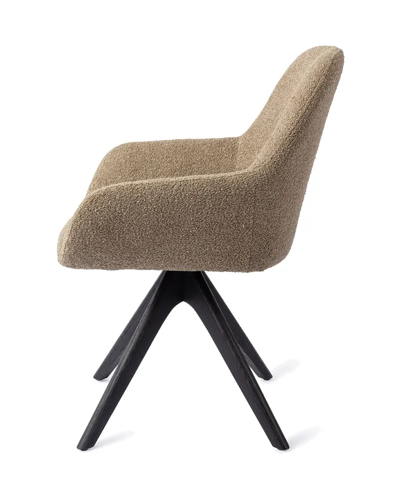Kushi Esszimmerstuhl von Jesper Home in Moss Meadow, Revolve Oak, Schwarz, Ansicht 2