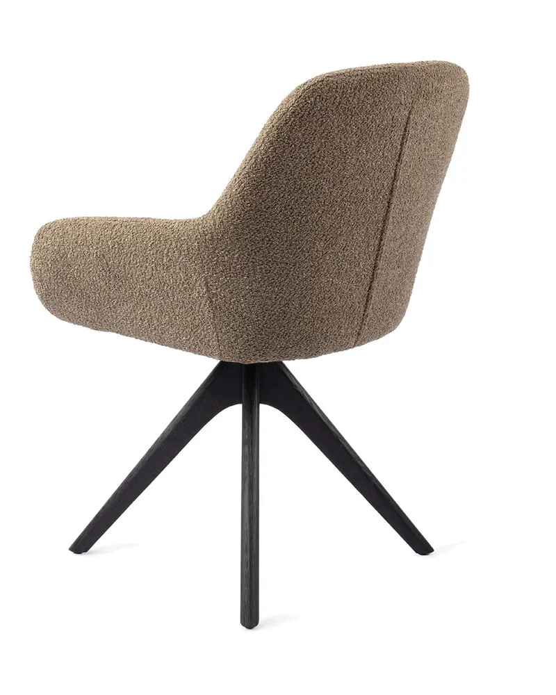 Kushi Esszimmerstuhl von Jesper Home in Moss Meadow, Revolve Oak, Schwarz, Ansicht 4