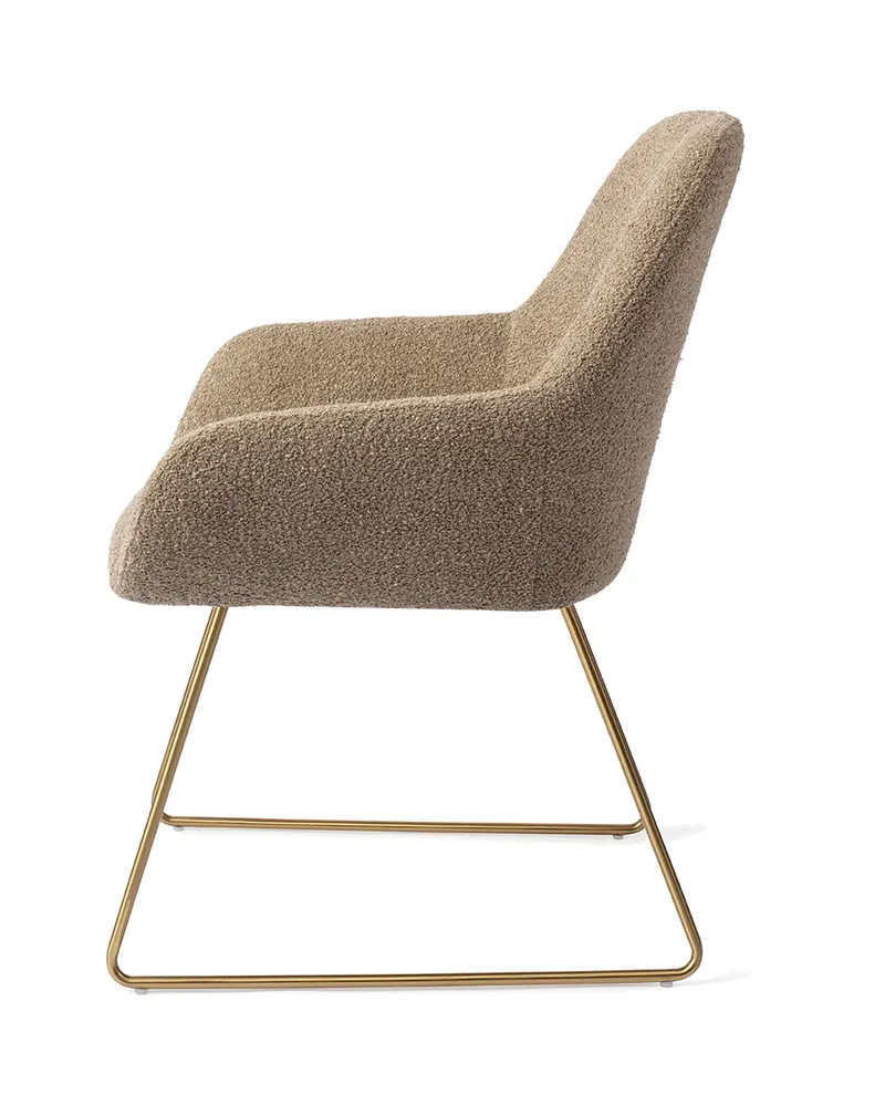 Kushi Esszimmerstuhl von Jesper Home in Moss Meadow, Slide, Gold, Ansicht 2