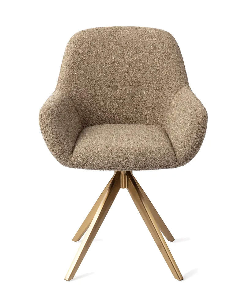 Kushi Esszimmerstuhl von Jesper Home in Moss Meadow, Turn, Gold, Ansicht 1