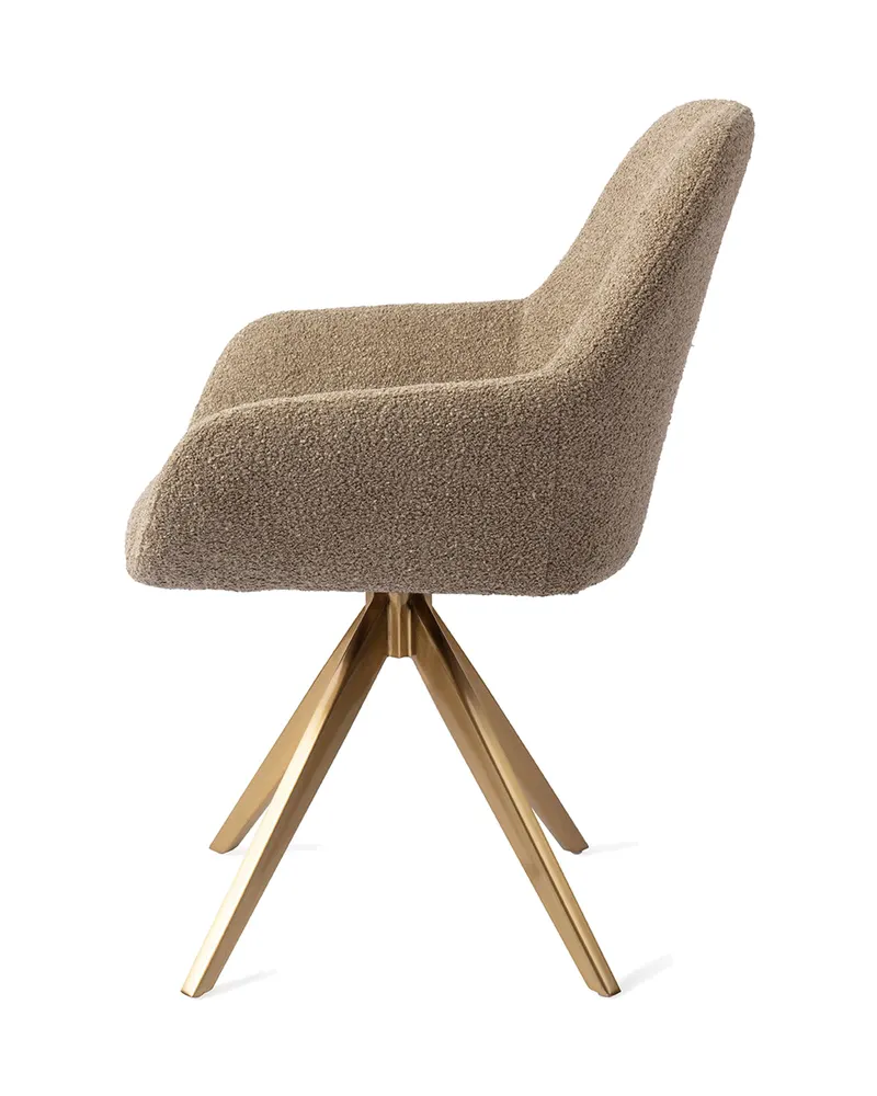 Kushi Esszimmerstuhl von Jesper Home in Moss Meadow, Turn, Gold, Ansicht 2