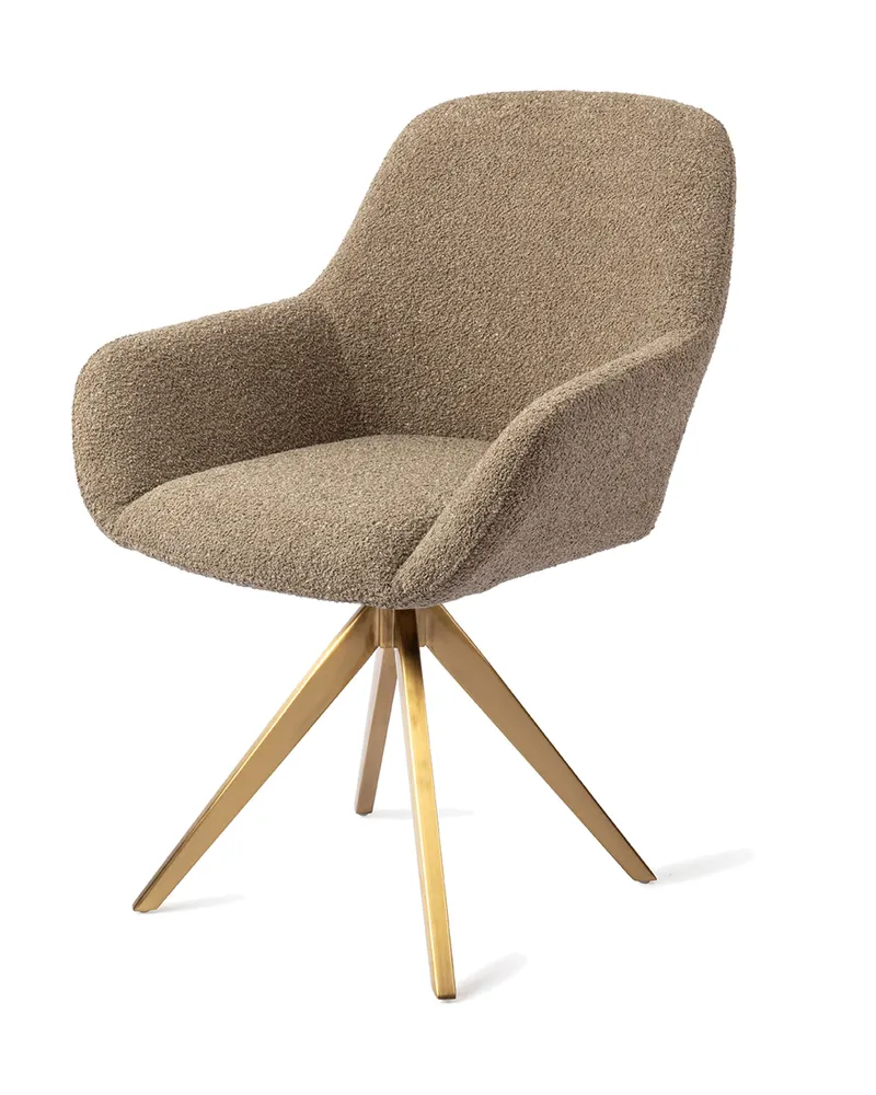 Kushi Esszimmerstuhl von Jesper Home in Moss Meadow, Turn, Gold, Ansicht 3