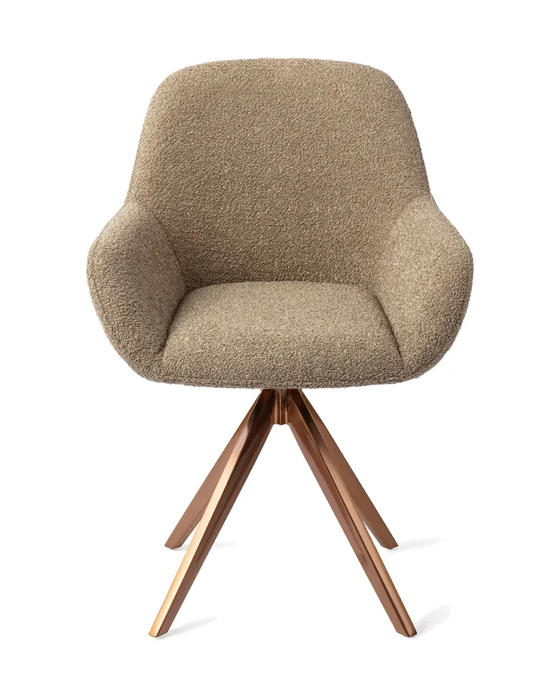 Kushi Esszimmerstuhl von Jesper Home in Moss Meadow, Turn, Roségold, Ansicht 1