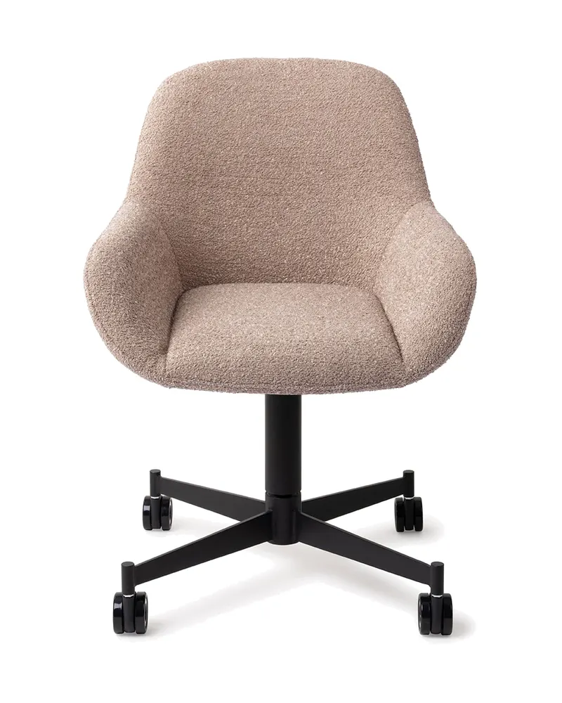 Kushi Esszimmerstuhl von Jesper Home in Stone Haze, Caster, Schwarz, Ansicht 1