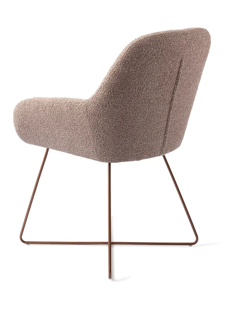 Kushi Esszimmerstuhl von Jesper Home in Stone Haze, Cross, Roségold, Ansicht 4