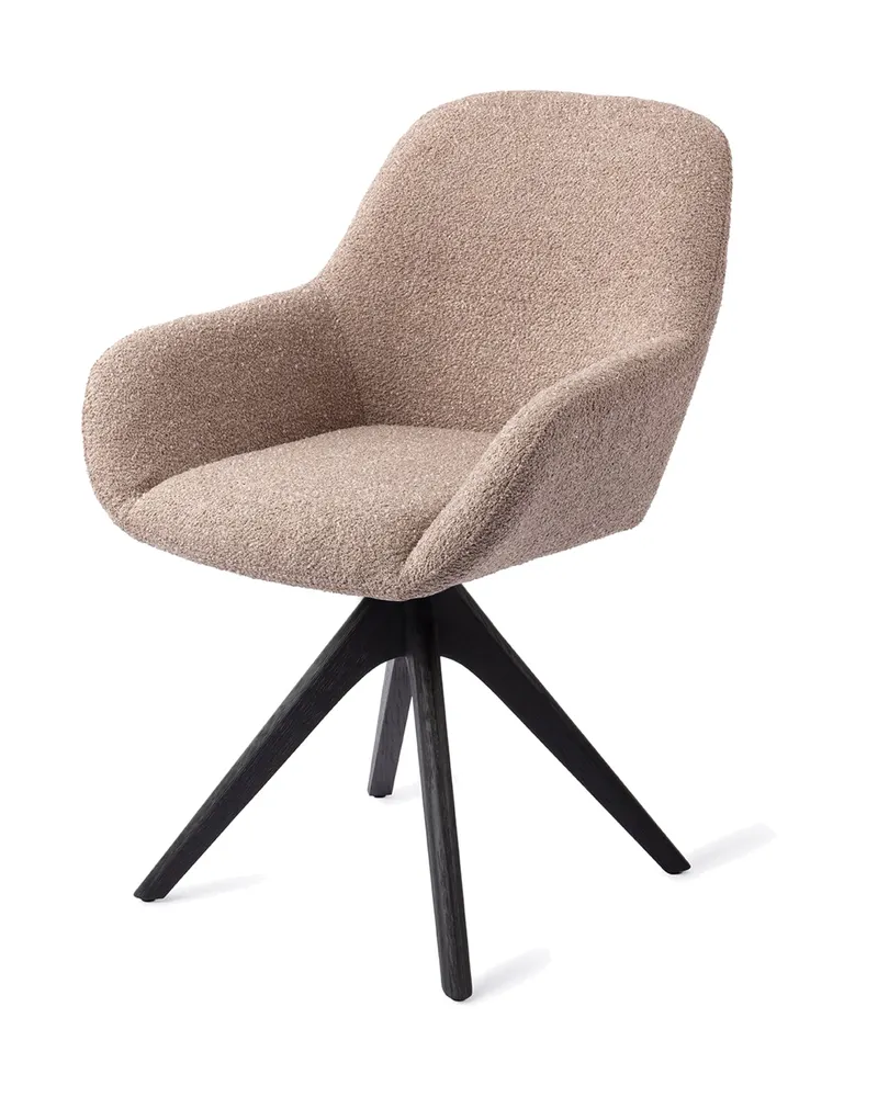 Kushi Esszimmerstuhl von Jesper Home in Stone Haze, Revolve Oak, Schwarz, Ansicht 3