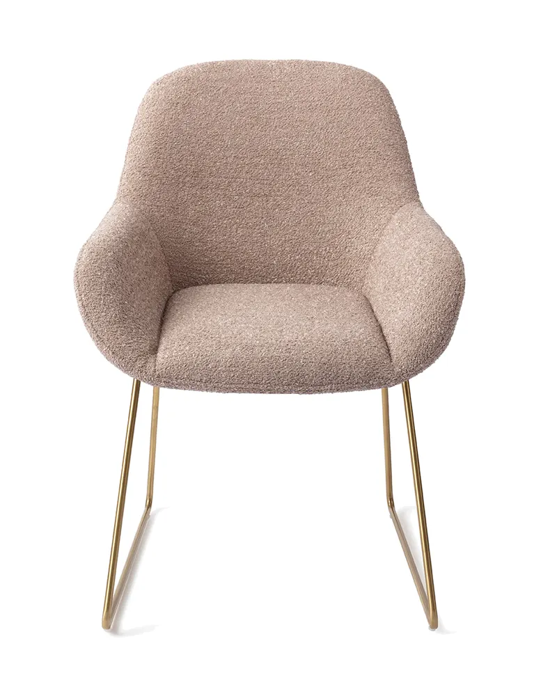 Kushi Esszimmerstuhl von Jesper Home in Stone Haze, Slide, Gold, Ansicht 1