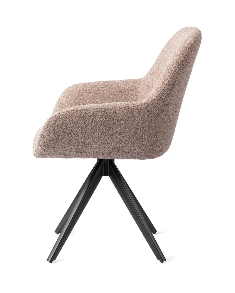 Kushi Esszimmerstuhl von Jesper Home in Stone Haze, Turn, Schwarz, Ansicht 3