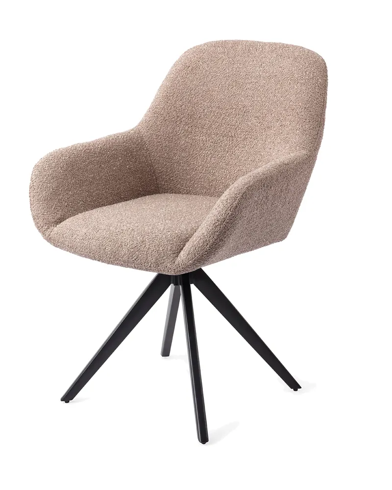 Kushi Esszimmerstuhl von Jesper Home in Stone Haze, Turn, Schwarz, Ansicht 4