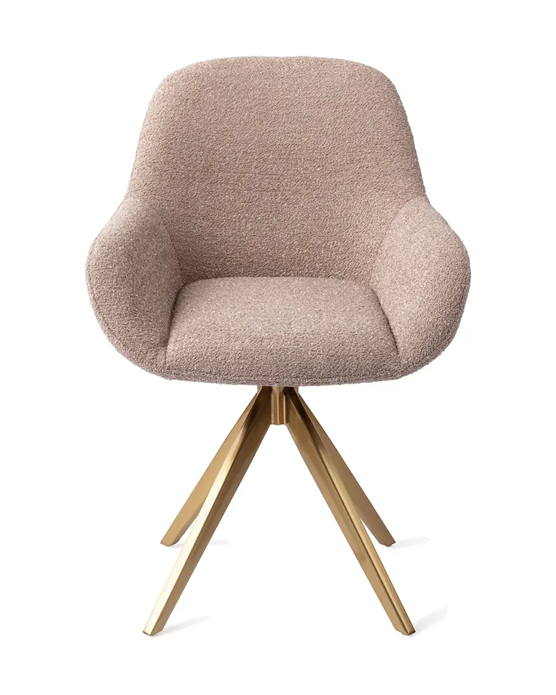 Kushi Esszimmerstuhl von Jesper Home in Stone Haze, Turn, Gold, Ansicht 1