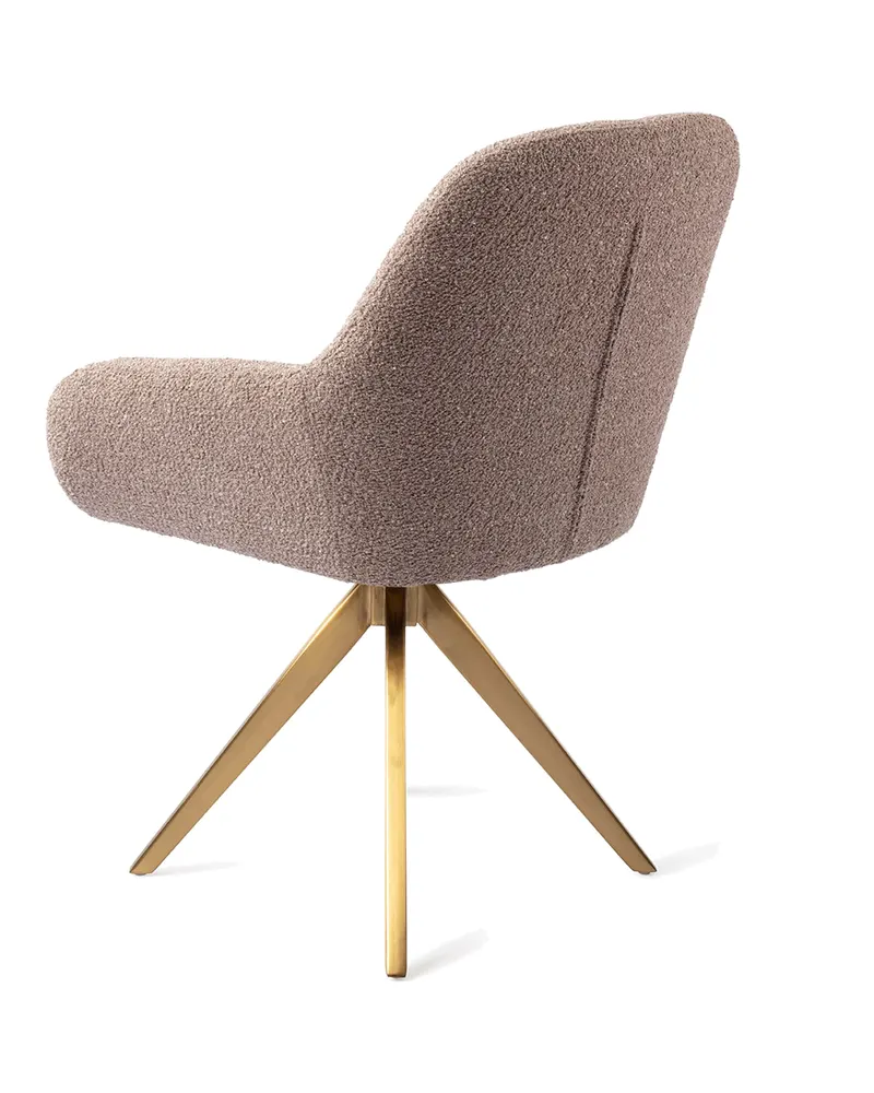 Kushi Esszimmerstuhl von Jesper Home in Stone Haze, Turn, Gold, Ansicht 4