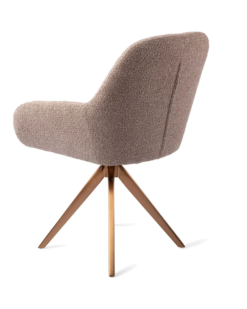 Kushi Esszimmerstuhl von Jesper Home in Stone Haze, Turn, Roségold, Ansicht 4