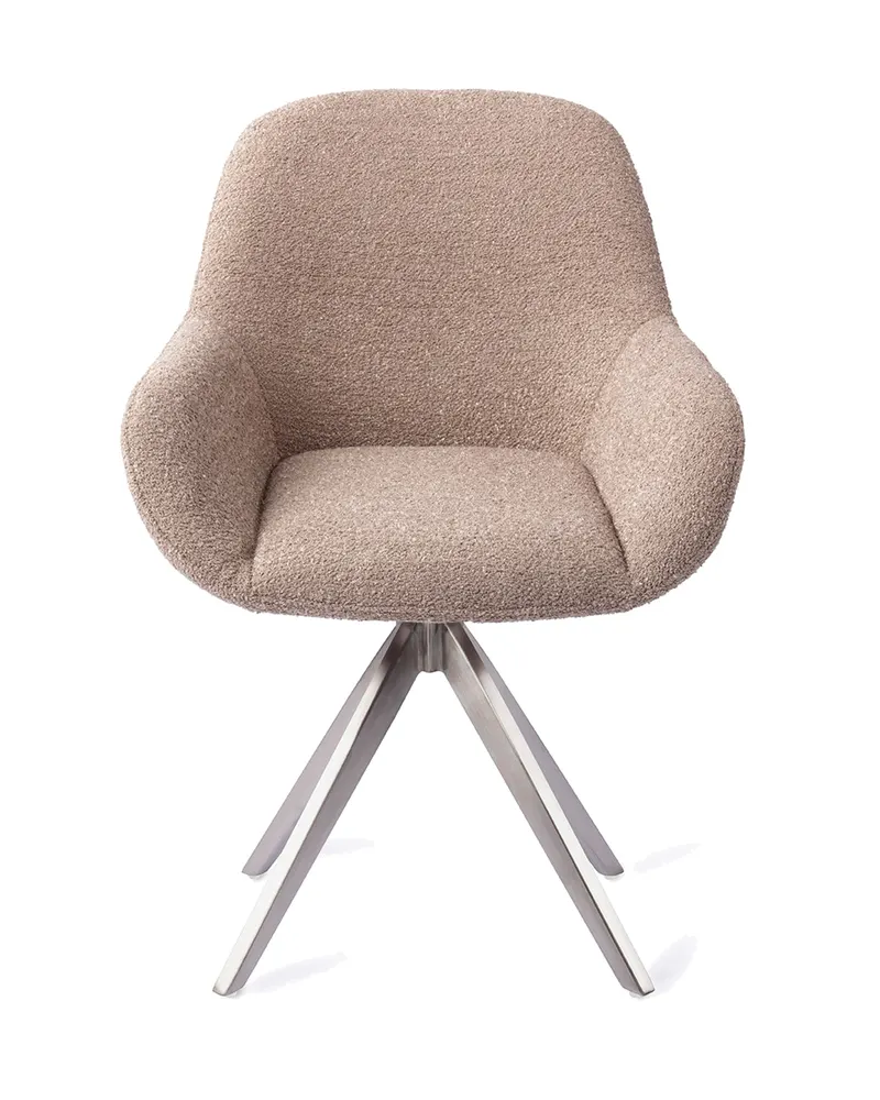 Kushi Esszimmerstuhl von Jesper Home in Stone Haze, Turn, Edelstahl, Ansicht 1