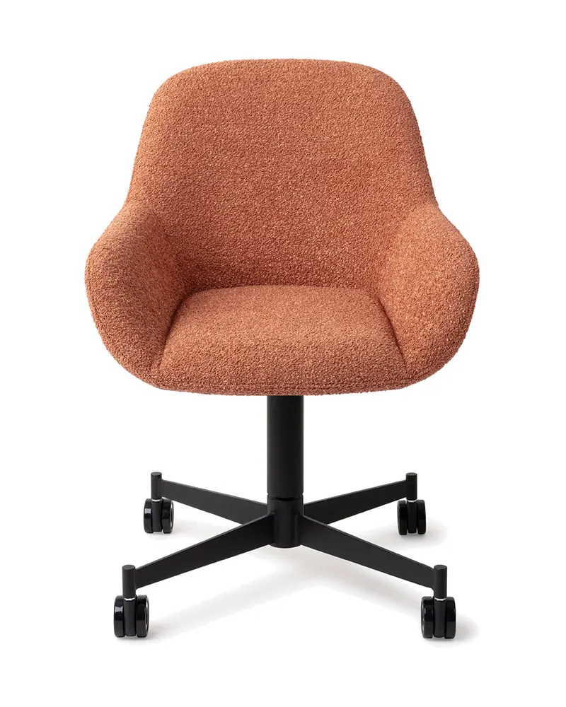 Kushi Esszimmerstuhl von Jesper Home in Amber Autumn, Caster, Schwarz, Ansicht 1