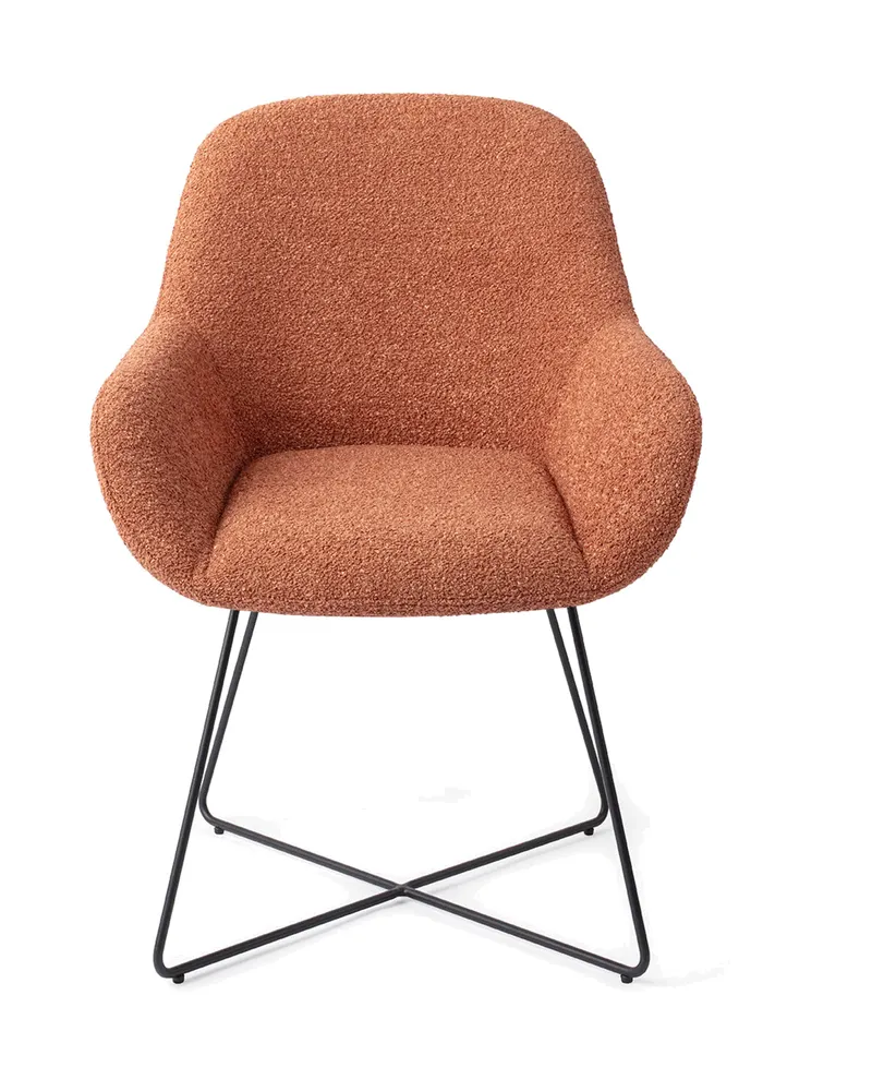 Kushi Esszimmerstuhl von Jesper Home in Amber Autumn, Cross, Schwarz, Ansicht 1
