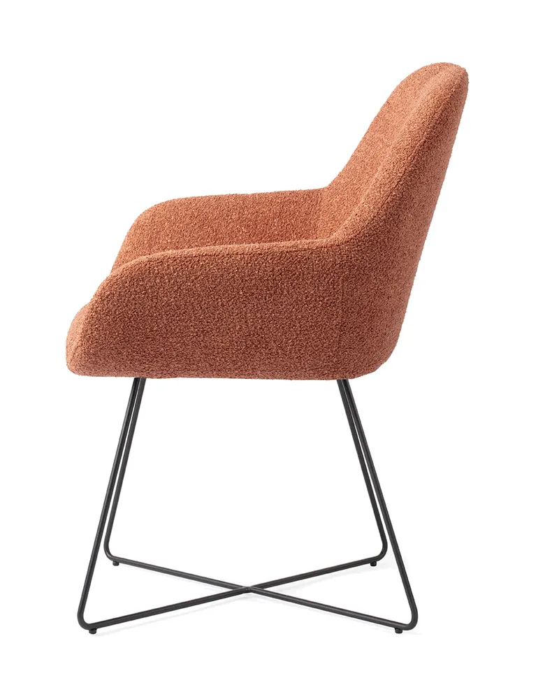 Kushi Esszimmerstuhl von Jesper Home in Amber Autumn, Cross, Schwarz, Ansicht 2